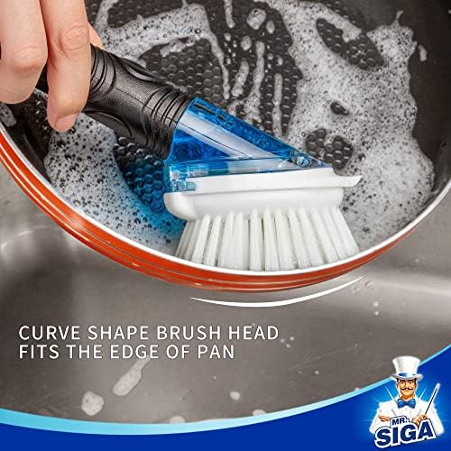 MR.SIGA Soap Dispensing Dish Brush, Kitchen Brush for Pot Pan Sink Cleaning - Image 5