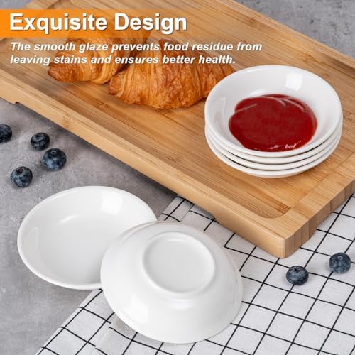Eisinly 6 Pack Dipping Bowls, 3 OZ Small Ceramic Soy Sauce Dish, White - Image 5