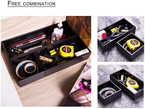 Bamboo Box for Drawer Organizer Box for Kitchen Storage Boxes for Small Accessories, Black 8"*4" - Image 7