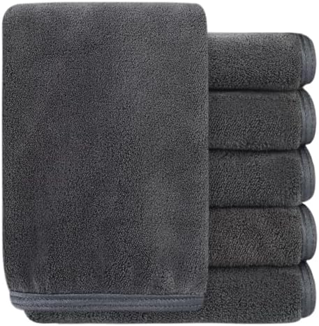 SINLAND Microfiber Facial Cloths Fast Drying Washcloth 12inch x 12inch Absorbent Face Wash Cloth Soft Makeup Remover Cloths by SINLAND