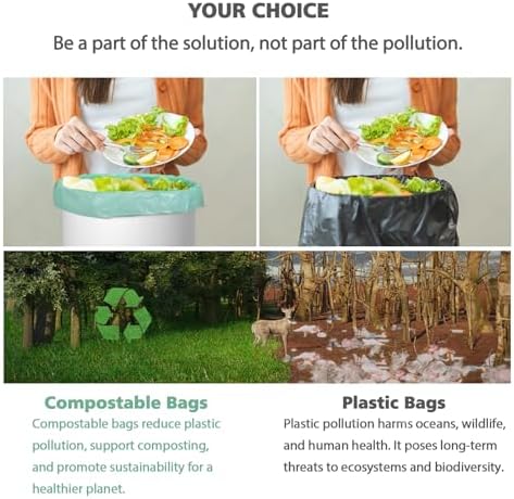 AYOTEE Biodegradable Medium 8 Gallon Trash Bags ，Leak Proof Compostable Bag - Image 4