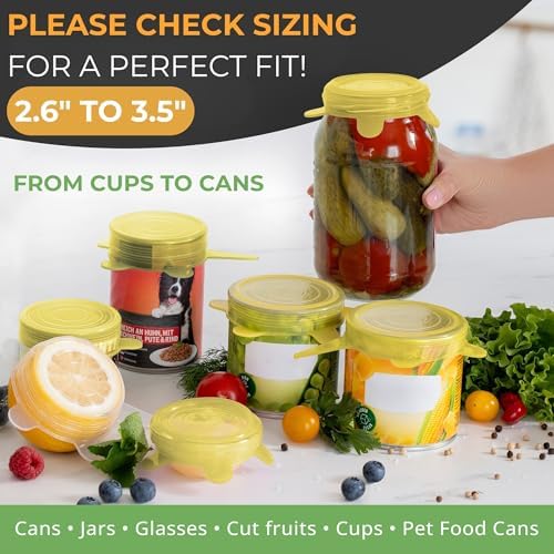 Orblue Silicone Stretch Lids 6-Pack Small for Fresh Food Storage - Seal in Flavors, Keep Food Fresh and Reduce Waste Yellow - Image 3