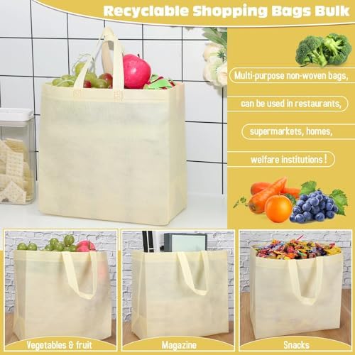 Windyun Reusable Grocery Bags Non Woven with Handles - Image 5