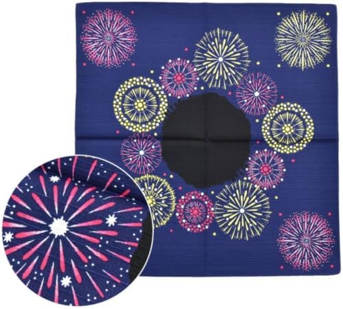 Furoshiki Japanese Wrapping Cloth, Large Size 27.6x27.6 Inch, Reusable Gift Wrap, Eco-Friendly Fabric for Bento Bag, Wine Bottle, Table Decor Washable & Wrinkle Resistant (Fireworks, 27.6"x27.6") - Image 4