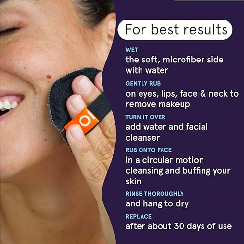 CleanLogic Bath & Body Charcoal Infused Exfoliating Dual-Texture Facial Pads, Face Sponges for Cleansing & Softening Sensitive Skin, MakeUp Remover Pads, 9 Count Value Pack - Image 4