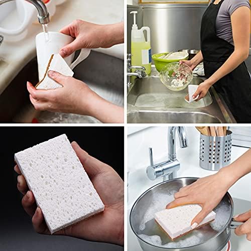 Natural Sponge Kitchen 12Pack,Eco Friendly Non-Scratch Scrub Sponge,Biodegradable Sisal Scrubber with Compostable Kitchen Sponges for Dishes Cleaning… - Image 5