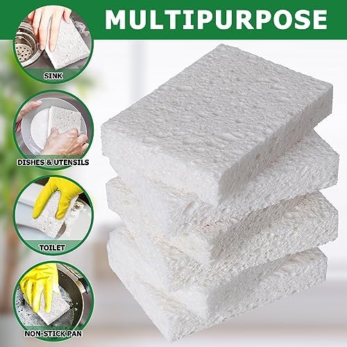 12 Pack Dishwashing Sponges Natural Cellulose Sponges Plant Based Resilient and Reusable Soft Dish Sponges for Washing Dishes DIY Craft Sponge for Fun - Image 6