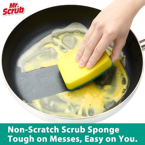 Mr. Scrub Sponges Kitchen Scrub Dish Sponge Scouring Pad, 48 Pack Cleaning Brush Scrubber Supplies for Soap, Dishwashing Dinnerware Sets Pan Pot Towels Cloth Rags Holder Glass Dishwasher Sink Bathroom - Image 3