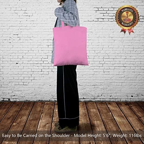 TOPDesign 12-Pack Economical 16"x15" Baby Pink Cotton Tote Bag, Lightweight Medium Reusable Grocery Shopping Cloth Bags, Suitable for DIY, Advertising, Promotion, Gift, Activity - Image 2