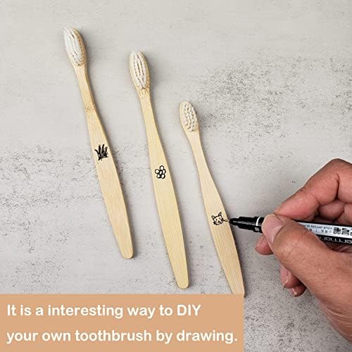 SEVENHEAD 2 PCS Bamboo Toothbrushes With Soft Bristles for Adults - Natural Biodegradable BPA Free Eco-Friendly Wooden Black Toothbrush - Image 5