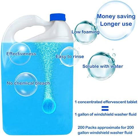 awave bloom 200 Pcs Windshield Washer Fluid Tablets,Wiper Fluid Concentrate,1 Pack Makes 200 Gallons.Window Glass Cleaner, Remove Glass Stains, Clear Vision (Use With De-icer or Methanol for Winter) - Image 2