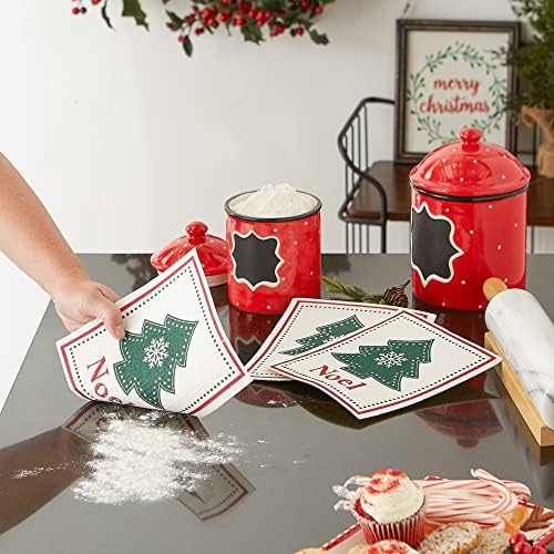DII Swedish Dishcloths for Kitchen & Cleaning, Reusable, Machine Washable & Dishwasher Safe, Biodegradable, 7.75 x 6.75, Noel Tree, 3 Piece - Image 4