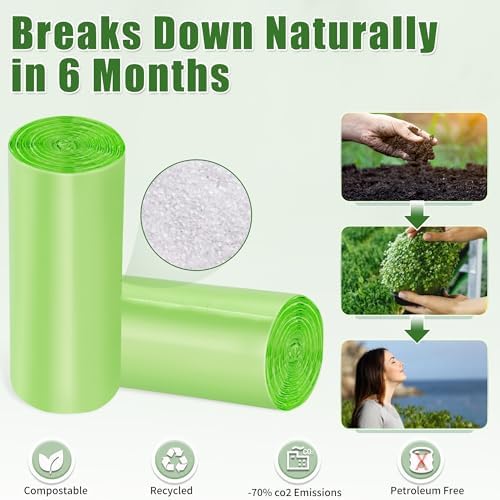 13 Gal Compostable Trash Bags 60ct 50L Garbage Bag - Thick & Leak-Proof - Image 3