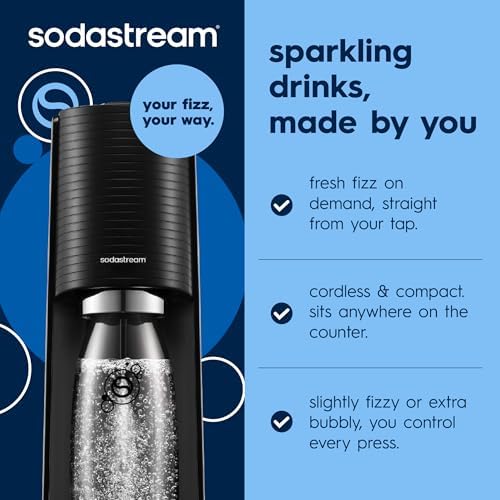 SodaStream TERRA Sparkling Water Maker, Value Bundle, CQC CO2 System, Includes 2 Quick Connect 60L CO2 Cylinders, 3 Dishwasher Safe BPA Free Bottles, 2 bubly Flavor Drops, Make your own Pepsi, Black - Image 3
