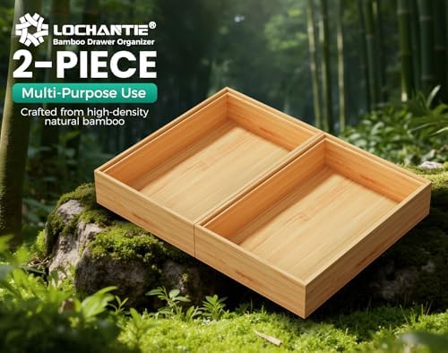 Bamboo Kitchen Drawer Organizer Boxes 9" x 6" Stackable Wooden Organizers - Image 6