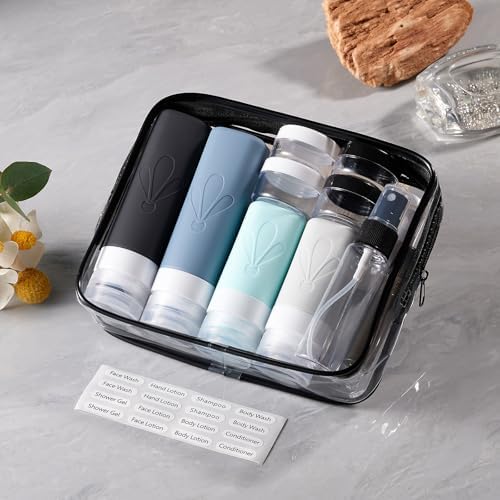 INSFIT 17 Pack Travel Bottles for Toiletries, TSA Approved 3oz 2oz Travel Size Toiletries, BPA Free Leak Proof Squeezable Silicone Tubes Travel Essentials for Shampoo Conditioner Lotion Soap - Image 7