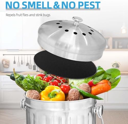 Compost Filter for Countertop Bin, 6.7 Inch Charcoal Filter for Compost Bin - Image 4