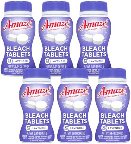 AMAZE Ultra Concentrated Bleach Tablets – Lavender Scent [CASE - 6 bottles] by Amaze