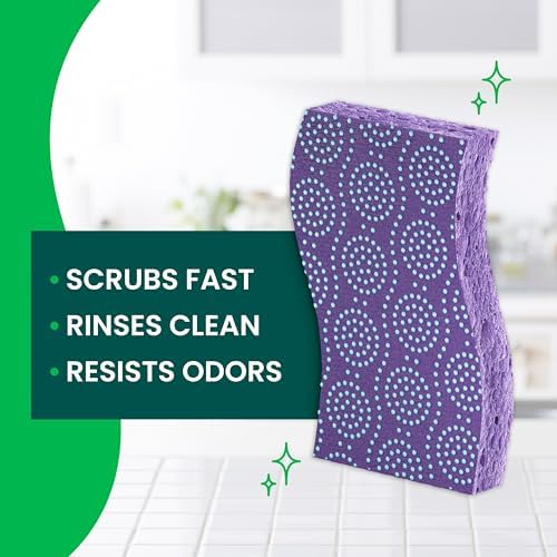 Scotch-Brite Odor Resist Non-Scratch Scrub Sponge, Dishwasher-Safe Kitchen Sponges that Resist Bacterial Odors, Multipurpose Dish Sponge for Gentle Cleaning, 6 Dish Sponges - Image 3