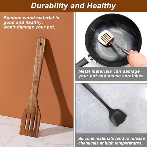 Eisinly 7-Piece Wooden Cooking Spoons, Premium Wood Utensil Set - Image 6