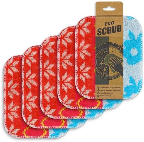 Amarelle Scrub,Eco-Friendly Reusable Dish Scrubbers for Washing Dishes,Soft Safe and Non-Scratch Scrubber, Durable Scouring Pad for Kitchen and Household Cleaning (Sunlit Carnival, 5-Pack) by Amarelle