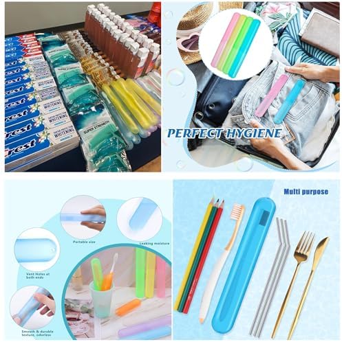 MingTa Set of Six Multicolored Travel Toothbrush Cases - Breathable, Clear & Portable Holders for Home, Travel & Camping Trips - Image 3