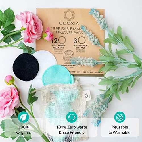 Reusable Makeup Remover Pads | Eco Friendly & Zero Waste Cotton Rounds | Beauty Products | 15 Natural & Organic Face Pads with Laundry Bag | Soft for All Skin Types | Bamboo Wipes for Facial Cleansing - Image 2