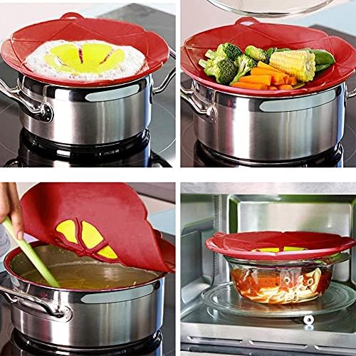 2 Pack Spill Stopper Lid Cover, 10.2 inch and 11 inch, Boil Over ‎Spill Stopper, Microwave Splatter Food Cover, BPA-Free Silicone Lids and Dishwasher Safe, for Home Kitchen - Image 4