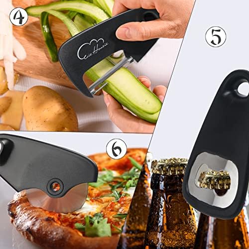 Kitchen Gadgets Set 6 Piece, Space Saving, Portable, Black - Image 4
