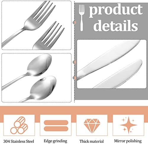 Yinkin 4 Pack Travel Silverware Set with Case for Lunch,Clear - Image 3