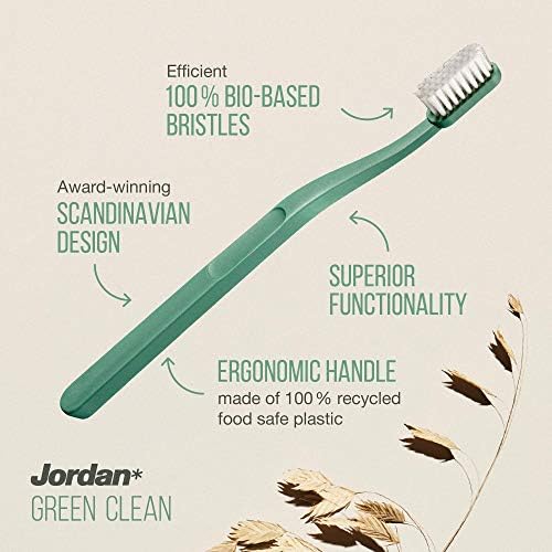 Jordan* ® | Green Clean Manual Toothbrush | Sustainable, Scandinavian Design, Soft Bristles, Mixed Colors | 4 Units (Pack of 2) - Image 2