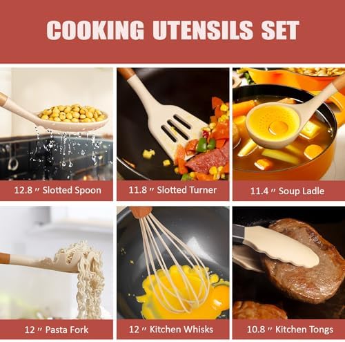 RAXCO Cooking Utensils Set,18-Piece Kitchen Utensils and Knife Set,Khiki - Image 5