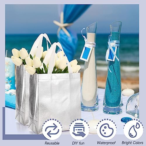 Eccliy 80 Pcs Reusable Gift Bags, Medium, Silver - Image 4