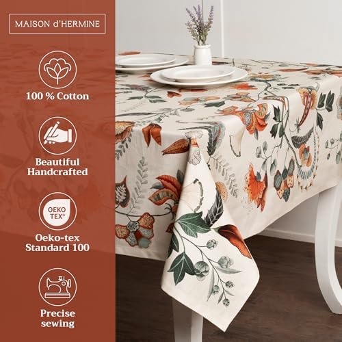 Maison d' Hermine Table Cloth Rectangle Table Reusable 100% Cotton 70"x120" - Image 2