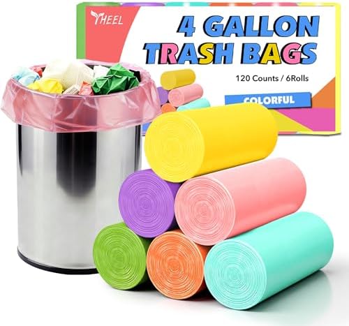 4 Gallon Small Trash Bags - Strong Leak-Resistant - 120 Count Color by YHEEL