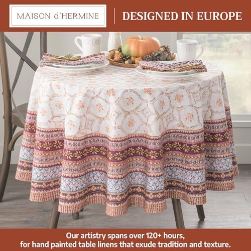 Maison d' Hermine Table Cloth Round Table Reusable 100% Cotton 63" Diameter - Image 2