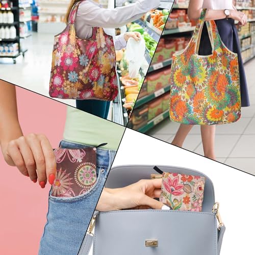Reusable Grocery Bags, Versatile Tote Bag For Women Gift, Bulk Stylish Foldable Shopping Totes With Handles, Practical Use Ideal For Storage, Travel & Beach - Image 2