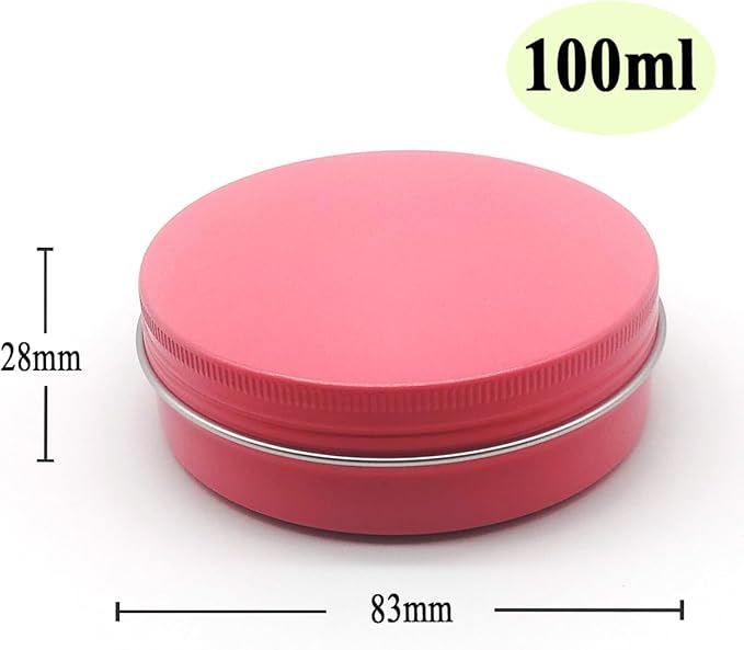 6pack 100ml Aluminum Tin Jars, 100 Gram Empty Travel Cosmetic Sample Containers with Screw Cap Lid, 100g Metal Tins Can Storage Travel Jars for DIY Crafts, Lip Balms, Face Cream, Candle, Tea