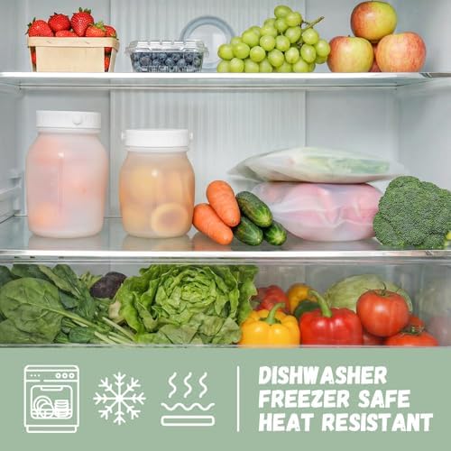 Silicone Food Storage Containers Set, Leak proof Pickling Canister Jars with Lid, Collapsible Reusable Kitchen Pantry Organization Canisters, Suitable for Pickling, Dishwasher Freezer Safe, 3 Pack - Image 6