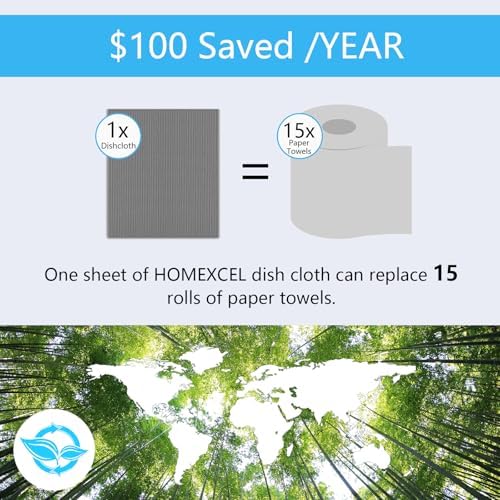 HOMEXCEL 10PK Swedish Dishcloths for Kitchen, Absorbent Dish Cloths, 7x6in - Image 5