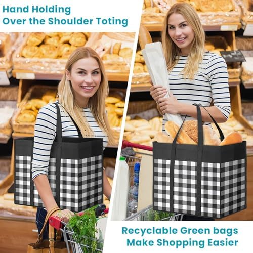 WOWBOX Reusable Grocery Bags, Foldable Reusable Shopping Tote Bags - Image 2