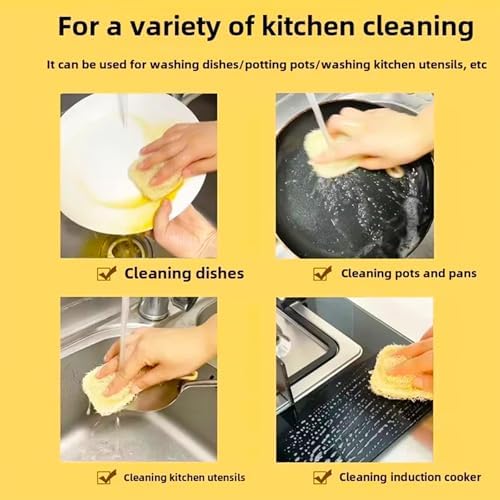 8 Pcs Natural Loofah Dishwashing Sponge Loofah Dish Towel Sponges with Hanging Loop for Kitchen Cleaning Dishes Natural Dish Scrubber - Image 5
