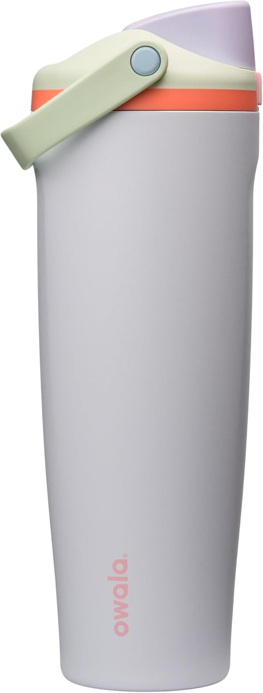 Owala FreeSip Sway Insulated Stainless Steel Water Bottle with Two-Way Spout, Built-In Straw and Bucket Handle, Made for Travel, School, and Sports, 40oz, BPA Free, Leak Proof, Beach House