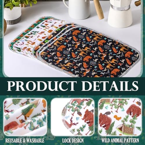 Redbaker 60 Pcs 18 Pcs Reusable Paper Towel for Kitchen,Wild Animal - Image 4