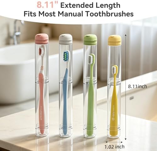 MOPMS Toothbrush Travel Case 2PK, Leak-proof Clear Holder - Image 6