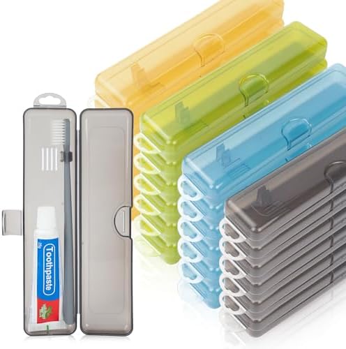 Travel Toothbrush Holder (24pcs, Yellow,Gray,Blue,Green) by Buyitnow