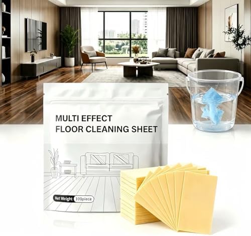 Multi-Surface Floor Cleaner Tablet, 100 Count Water Soluble Sheets, Deep Cleaning Solution for Mopping Hardwood, Tile and Laminate Floors, Household Cleaning (Yellow Osmanthus Fragrance, 30PCS) by Unknown