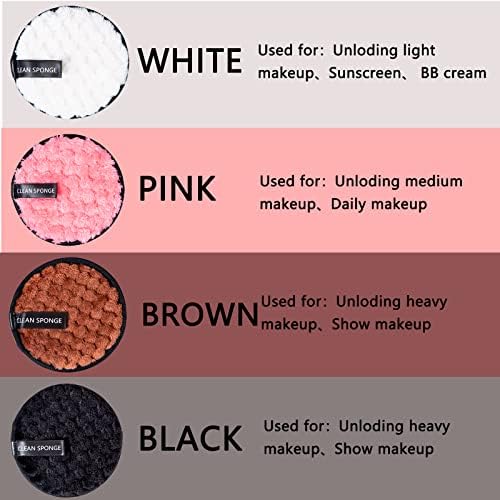 Reusable Soft Makeup Remover Pads for All Skin - 4 pack Microfiber Face Rounds Wipes Heavy Mascara Eye Shadow Facial Cleansing Puffs Foundation, Washable Removal Cloth, Chemical Free - Image 6