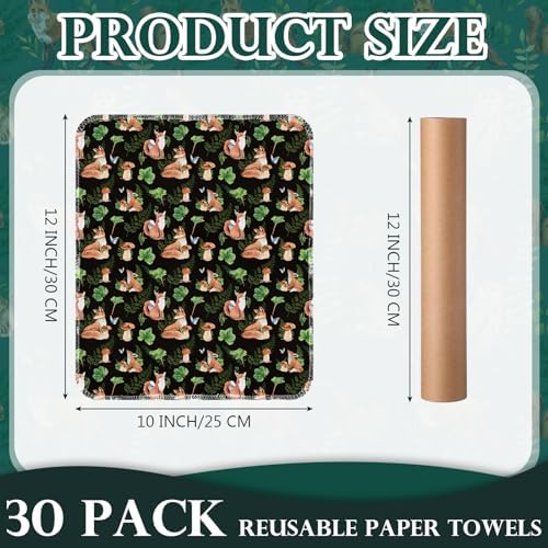 Redbaker 60 Pcs 18 Pcs Reusable Paper Towel for Kitchen,Wild Animal - Image 3