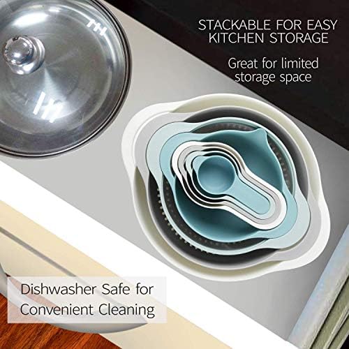 13 Pcs Mixing Bowls Set, RV Camping Accessories Set, Apartment Kitchen Gadget Easy Storage, Inculding Measuring Cups Colander Sifter Large Bowl Whisk Scraper, Great for Cooking and Baking, No BPA - Image 4